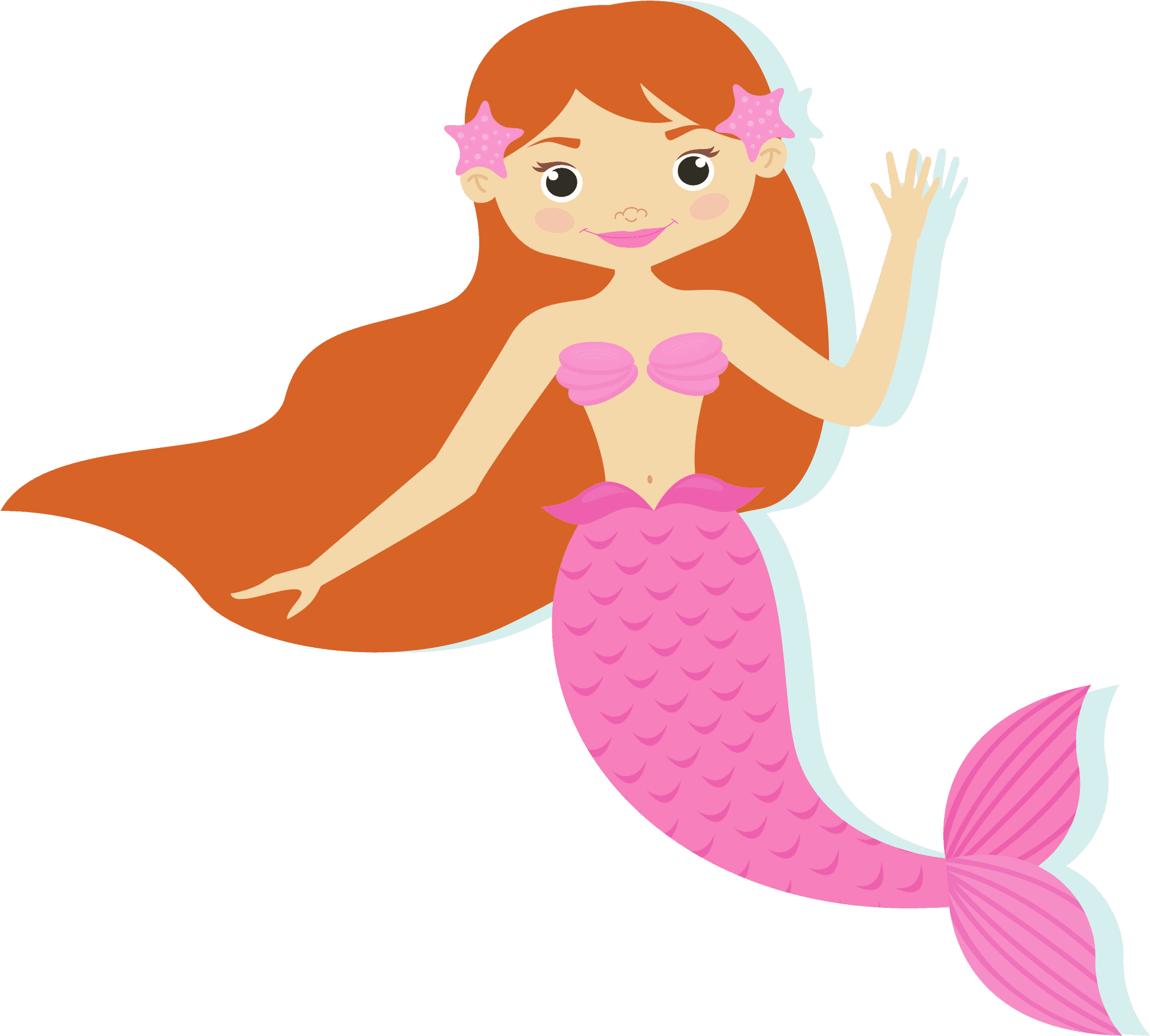 Cartoon Mermaid Illustration PNG