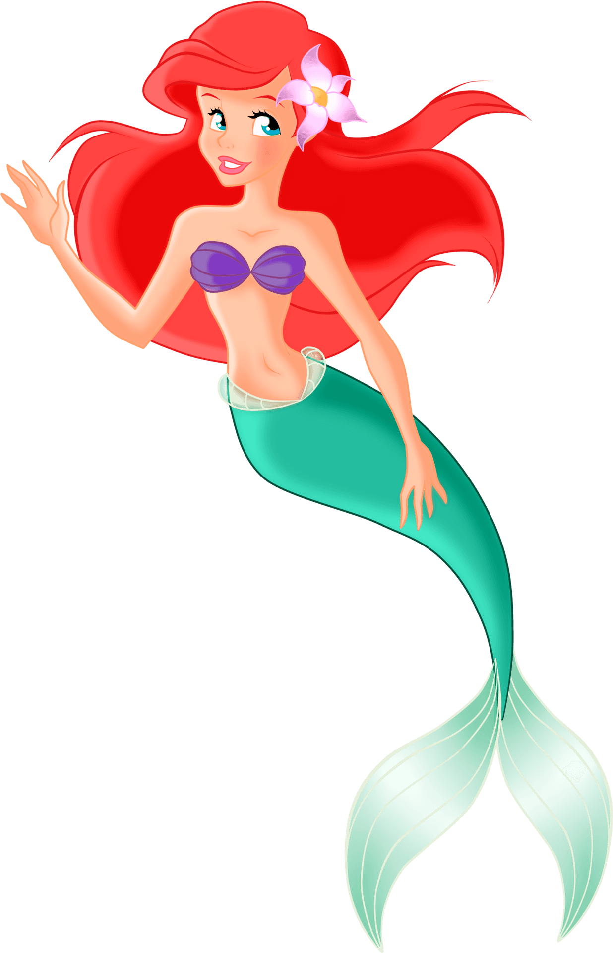 Cartoon Mermaid Waving PNG