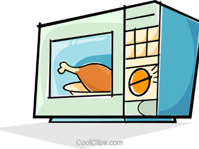 Cartoon Microwave Oven With Chicken PNG
