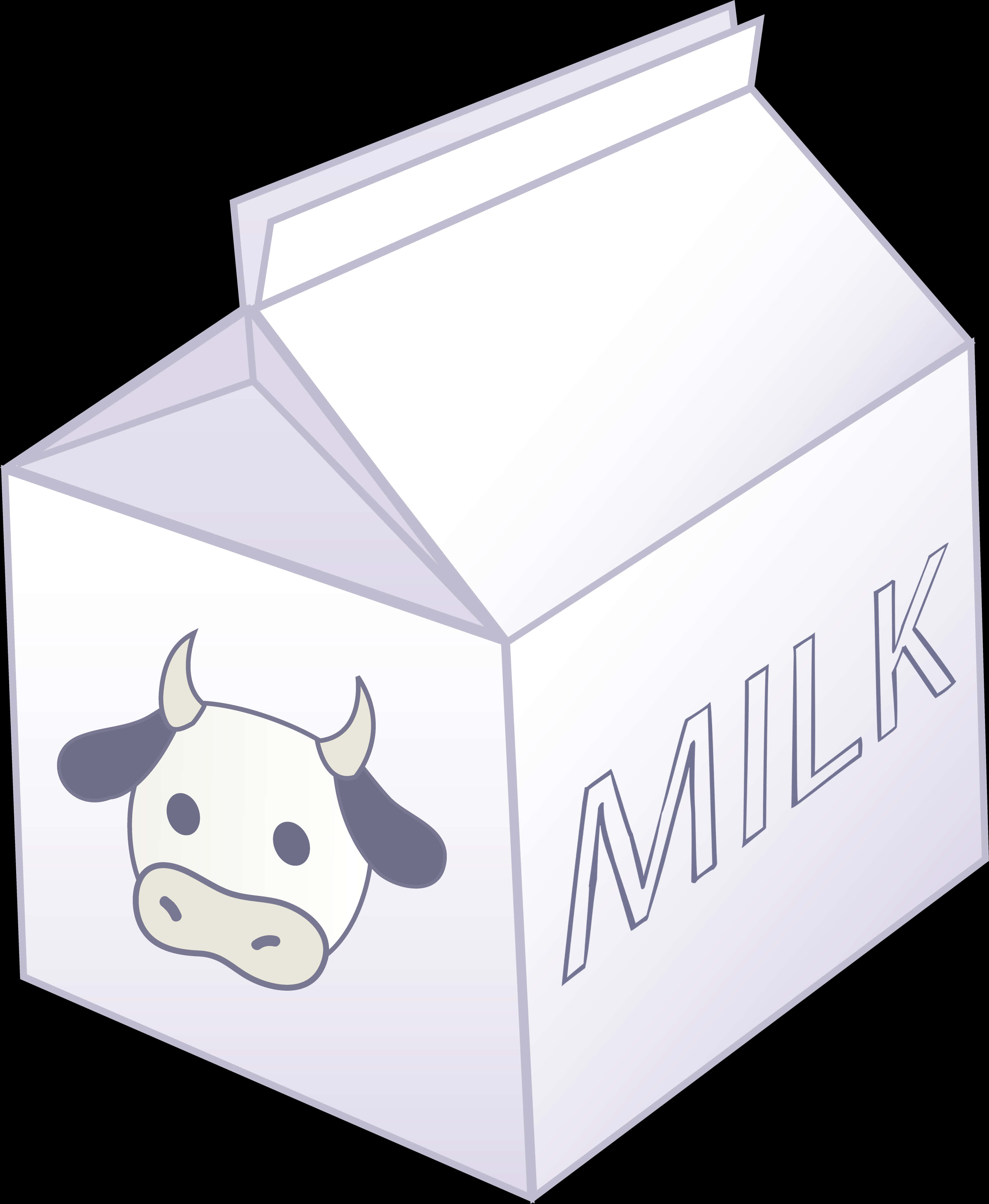 Cartoon Milk Cartonwith Cow Design SVG