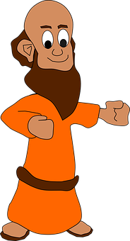 Cartoon Monk Character PNG