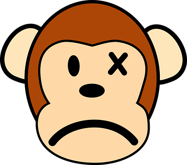 Cartoon Monkey Face Expression PNG