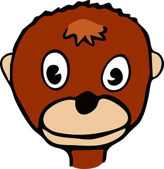 Cartoon Monkey Face Graphic PNG