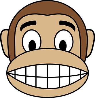 Cartoon Monkey Face Graphic PNG