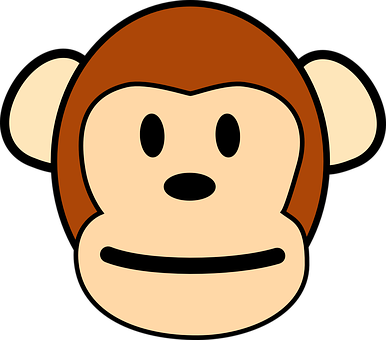 Cartoon Monkey Face Graphic PNG