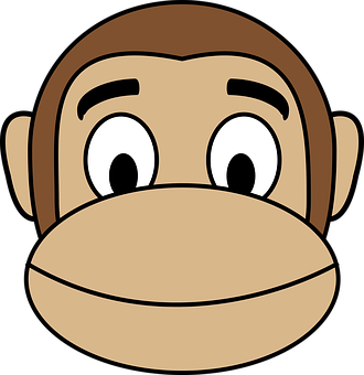 Cartoon Monkey Face Graphic PNG