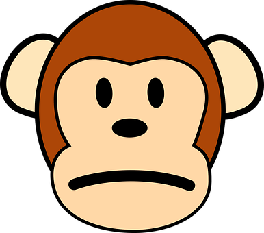 Cartoon Monkey Face Graphic PNG