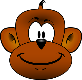 Cartoon Monkey Face Graphic PNG