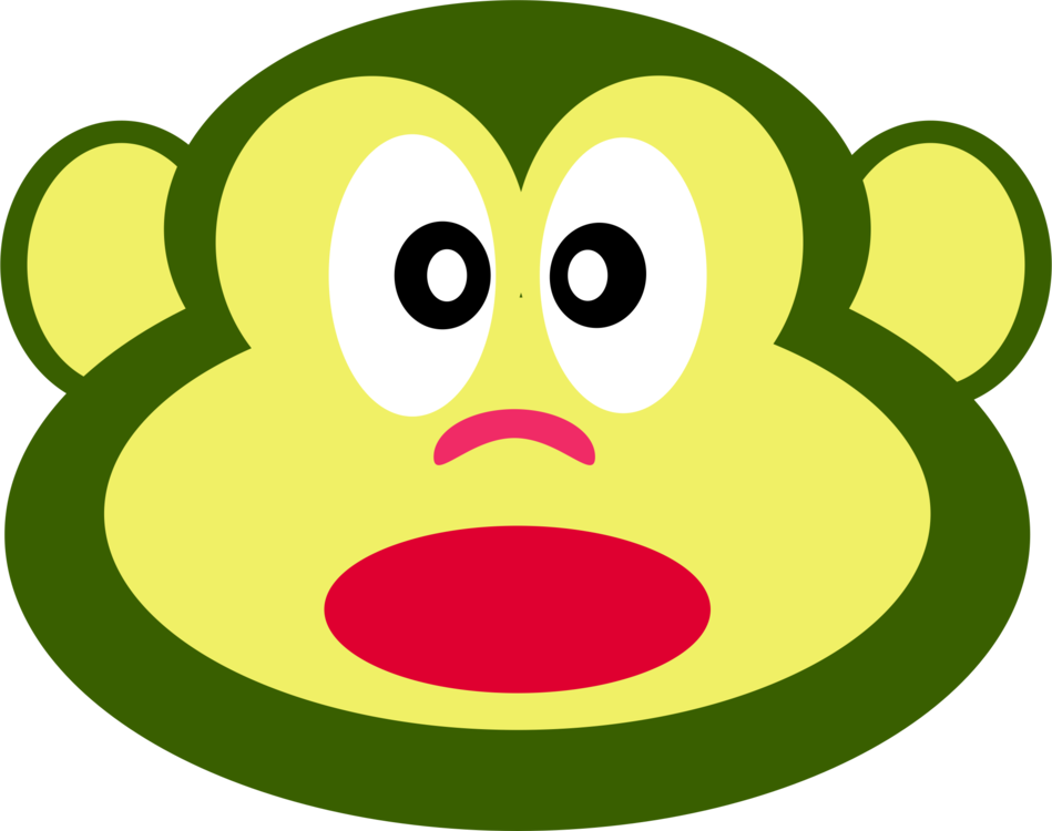 Cartoon Monkey Face Graphic PNG