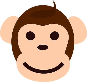 Cartoon Monkey Face Graphic PNG