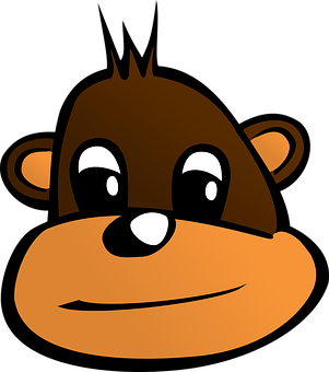 Cartoon Monkey Face Graphic PNG