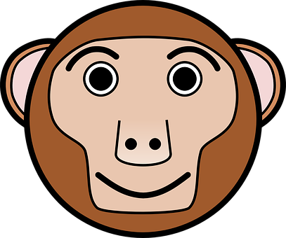 Cartoon Monkey Face Graphic PNG