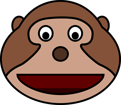 Cartoon Monkey Face Graphic PNG