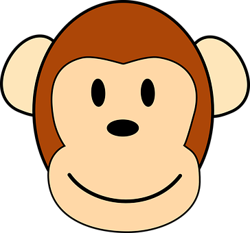 Cartoon Monkey Face Graphic PNG