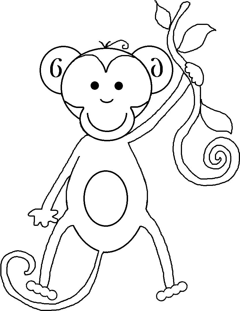 Download Cartoon Monkey Holding Branch | Wallpapers.com