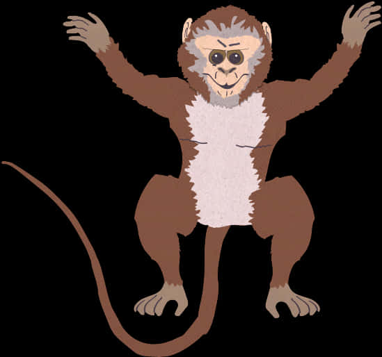 Cartoon Monkey Illustration PNG