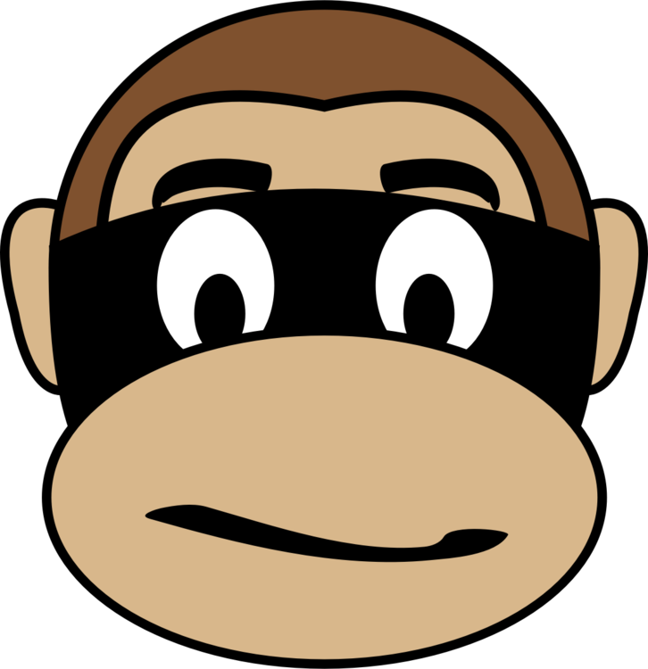 Cartoon Monkey Masked Gangster PNG