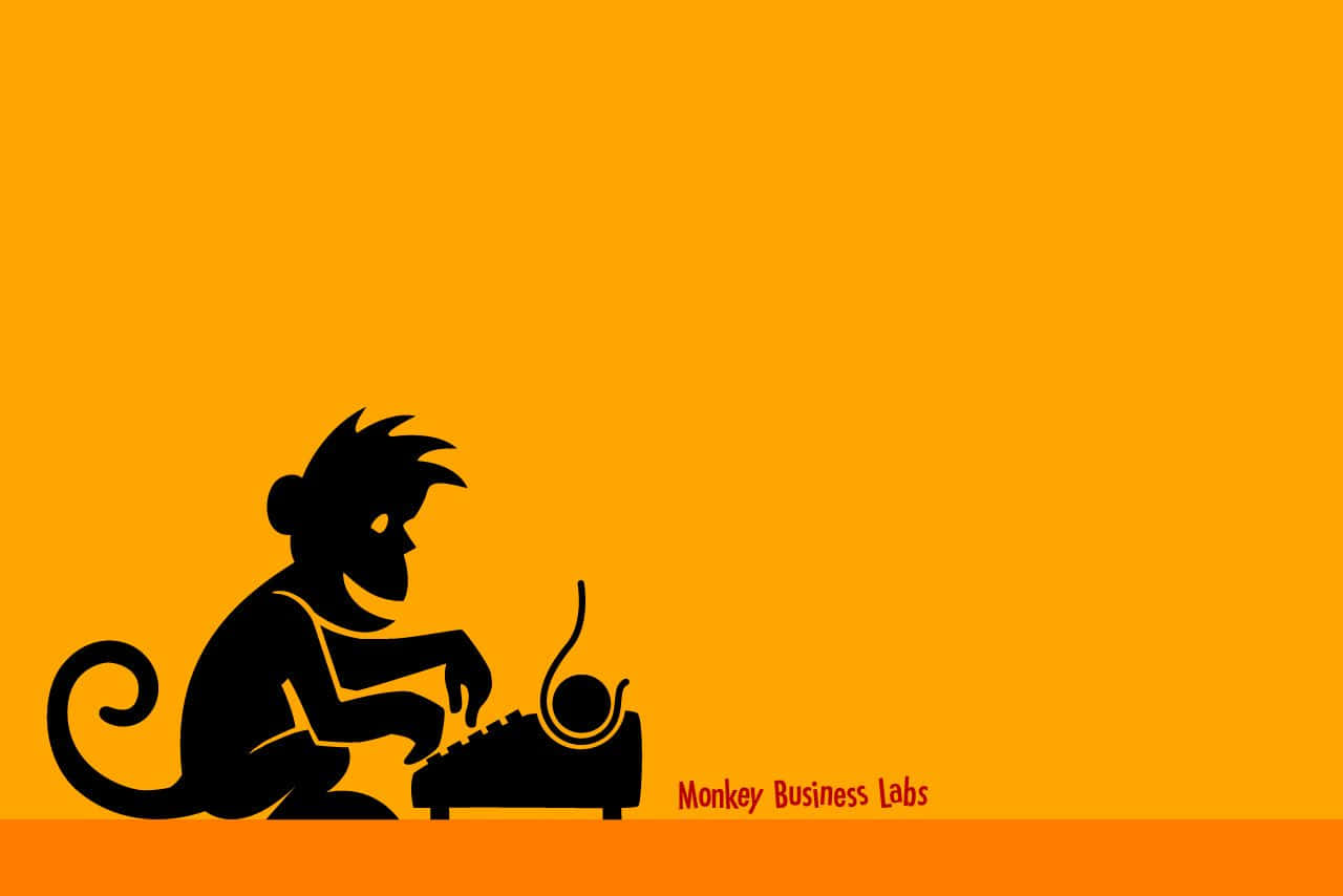 A Silhouette Of A Monkey Playing A Piano