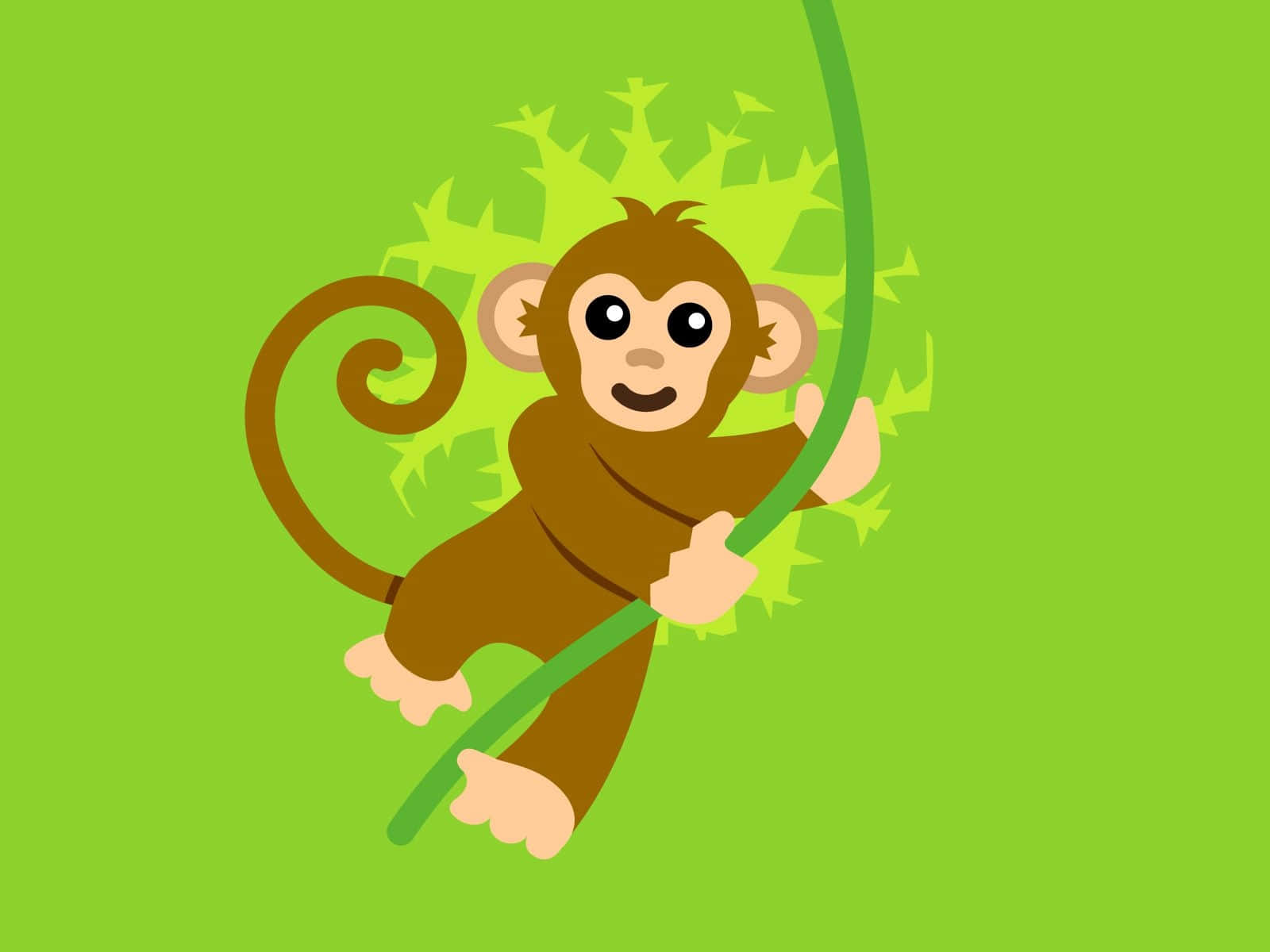 This cartoon monkey looks ready to take on any adventure.