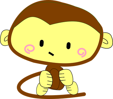 Cartoon Monkey Simple Illustration PNG