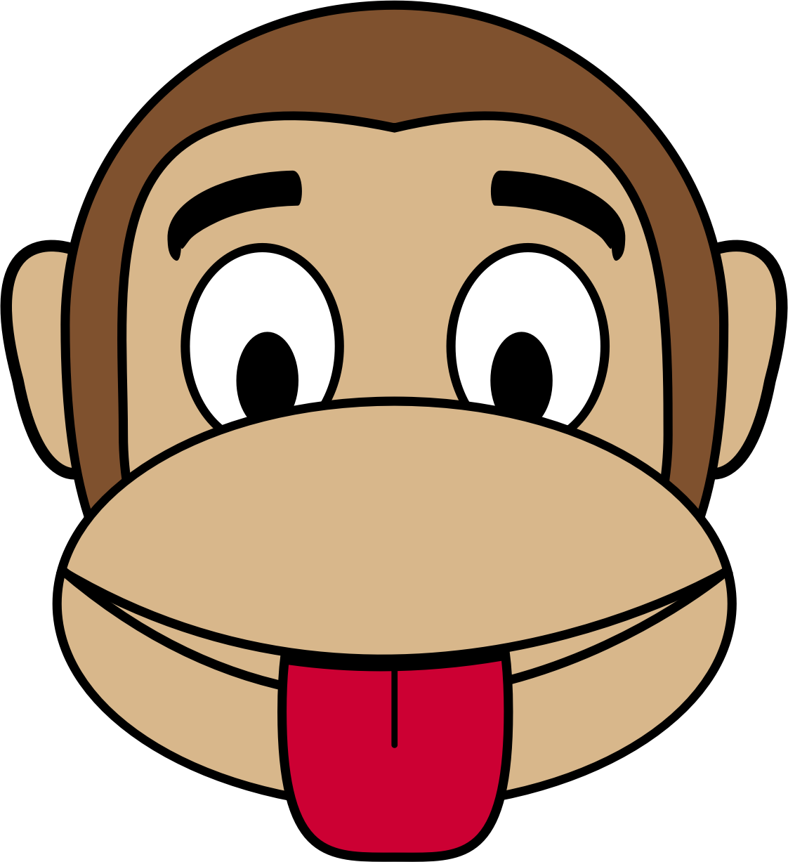 Cartoon Monkey Sticking Out Tongue PNG