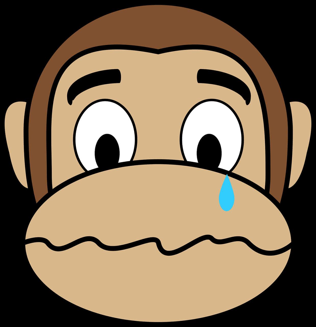 Cartoon Monkey With Tear PNG