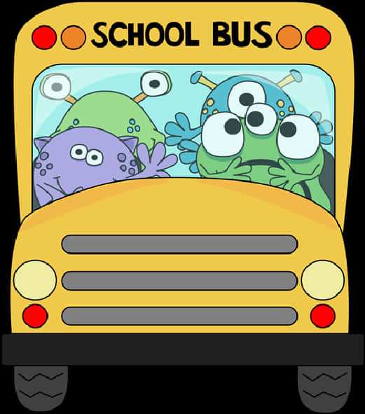 Cartoon Monster School Bus PNG