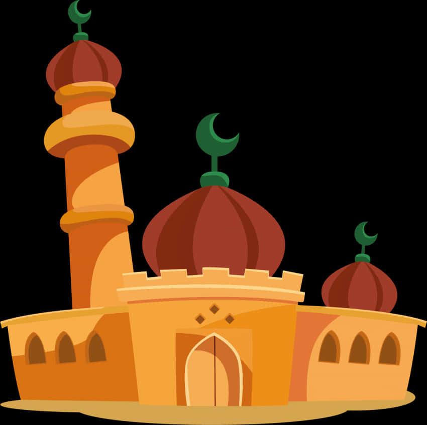 Cartoon Mosque Illustration PNG