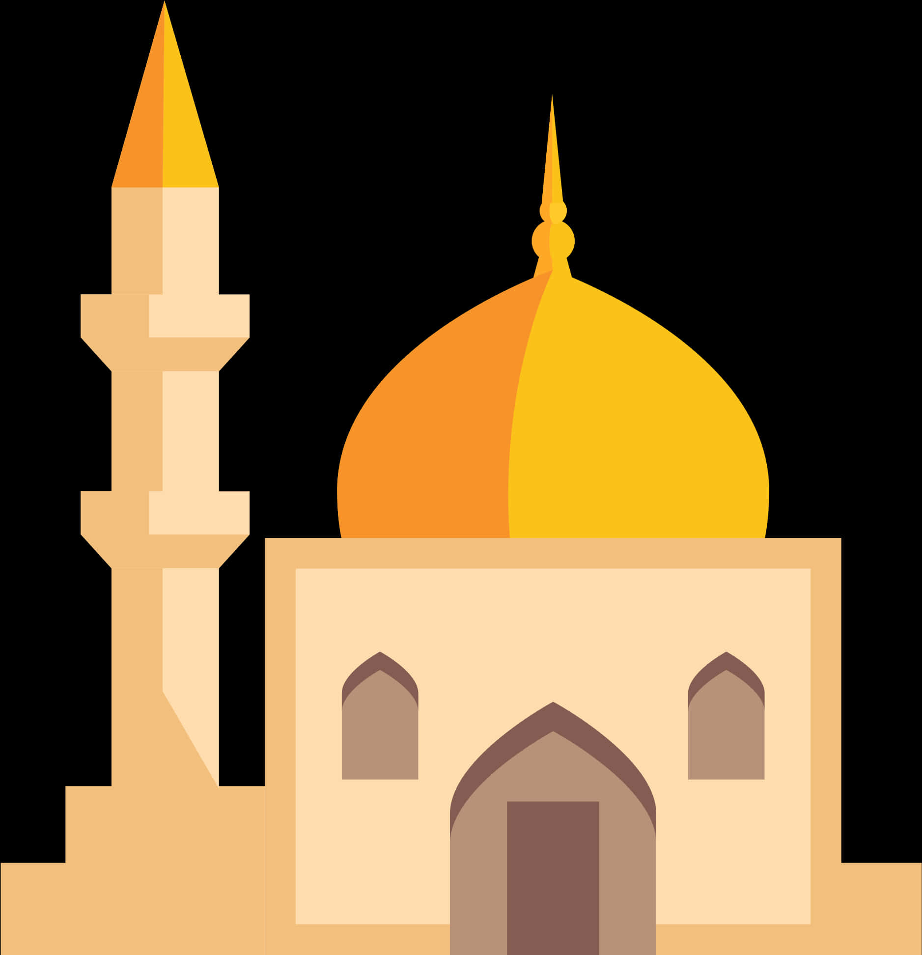 Cartoon Mosque Vector Illustration PNG