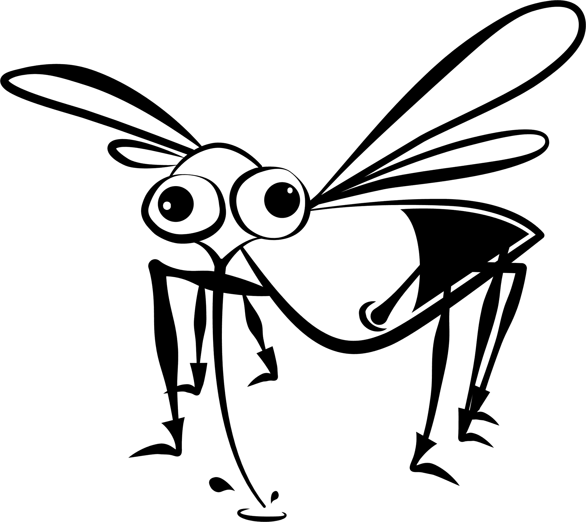 Cartoon Mosquito Character PNG