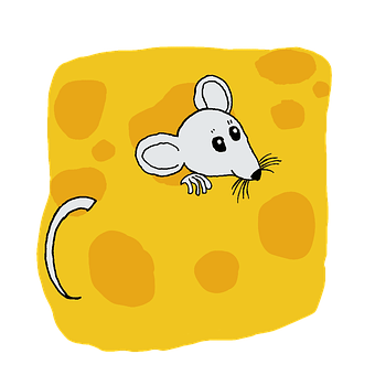 Cartoon Mouse Cheese Graphic PNG