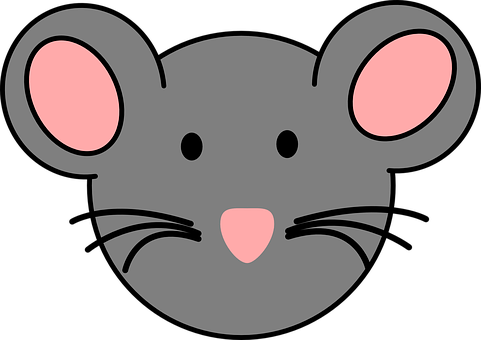 Cartoon Mouse Face Graphic PNG