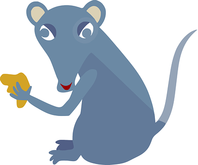 Cartoon Mouse Holding Cheese PNG