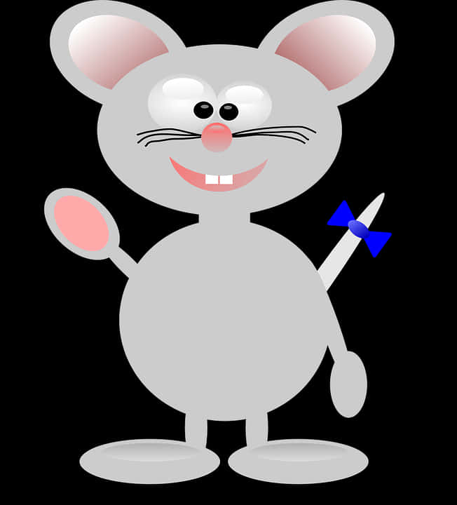 Cartoon Mouse Holding Pinwheel PNG