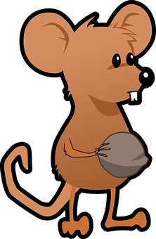 Cartoon Mouse Holding Sack PNG