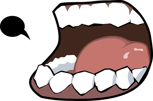 Cartoon Mouth Open Teeth Tongue SVG