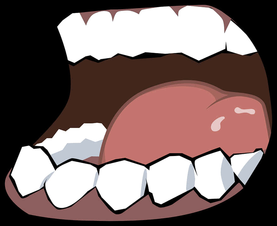 Cartoon Mouth Open Teeth Tongue Illustration SVG