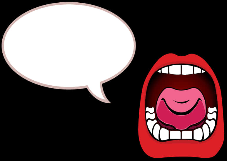 Cartoon Mouth Speech Bubble SVG