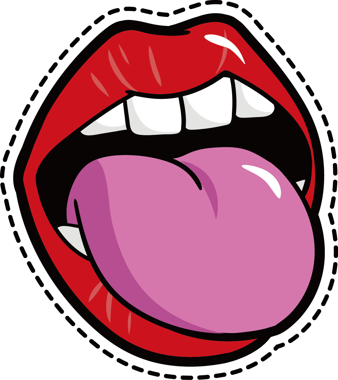 Cartoon Mouthand Tongue PNG