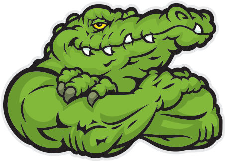 Cartoon Muscular Alligator PNG