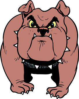 Cartoon Muscular Bulldog Graphic PNG