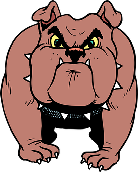 Cartoon Muscular Bulldog Illustration PNG