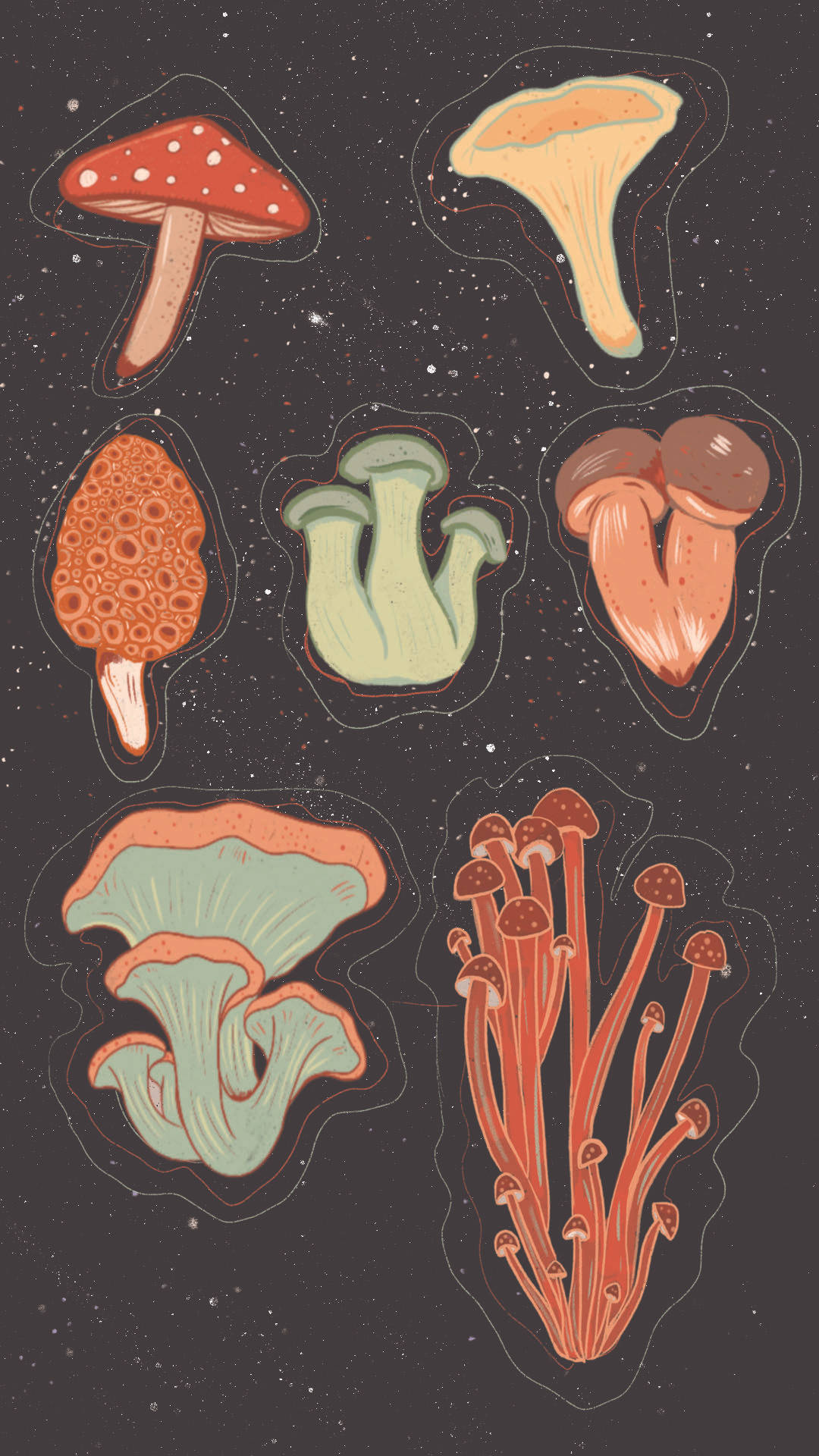 Cartoon Mushroom Aesthetic Wallpaper