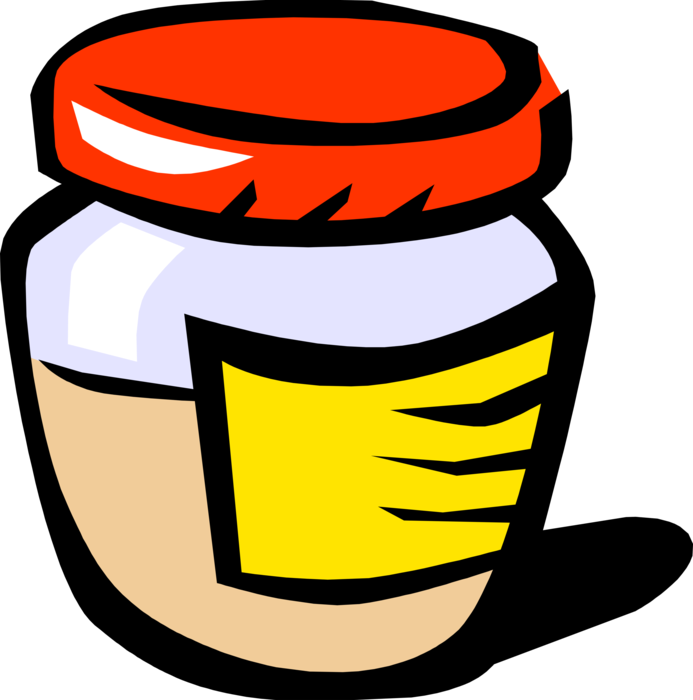 Cartoon Mustard Jar Clipart PNG