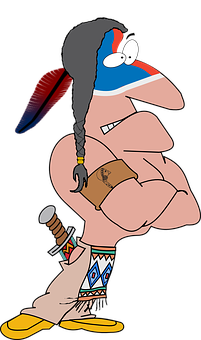 Cartoon Native American Warrior PNG