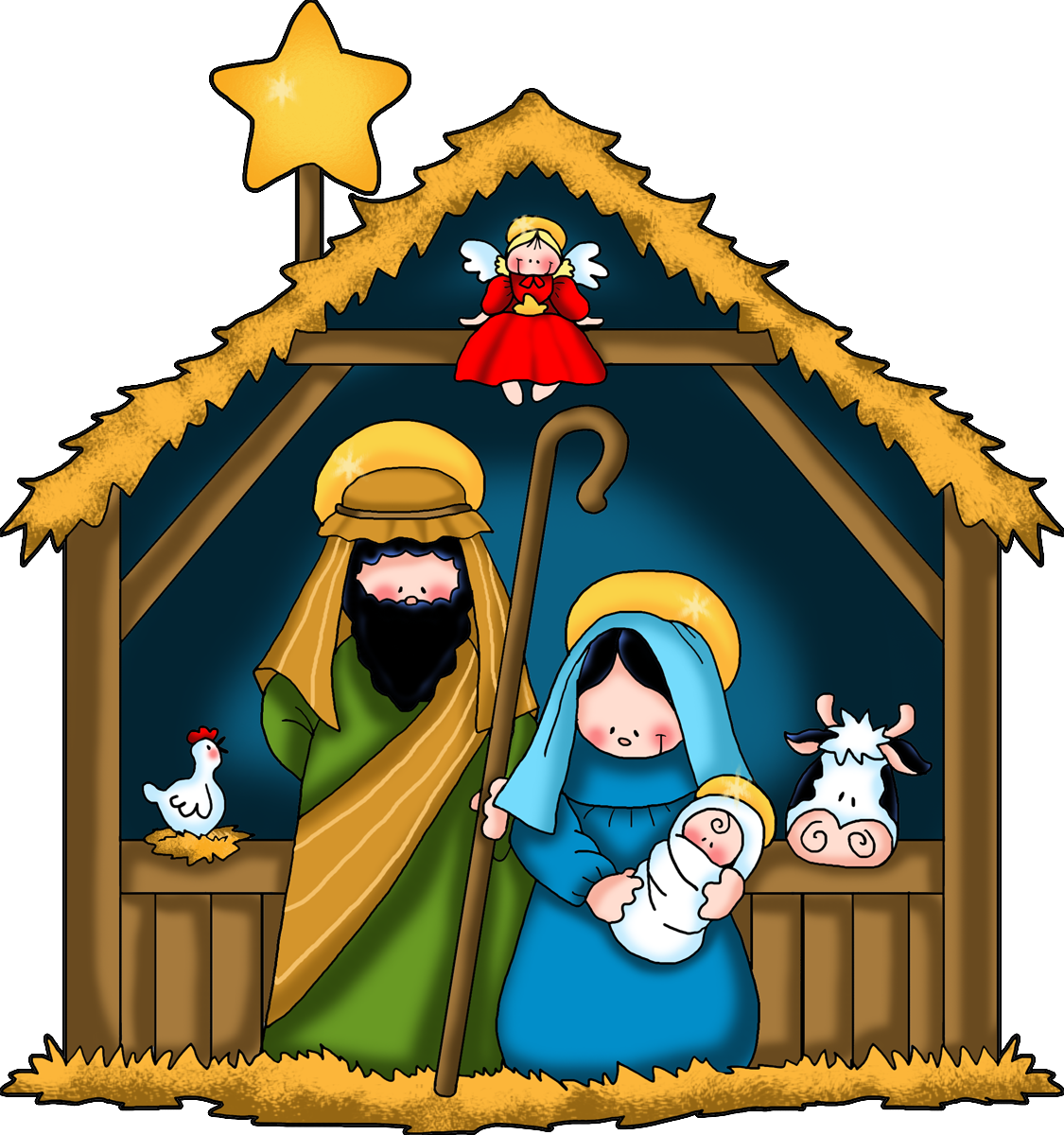 Download Cartoon Nativity Scene | Wallpapers.com