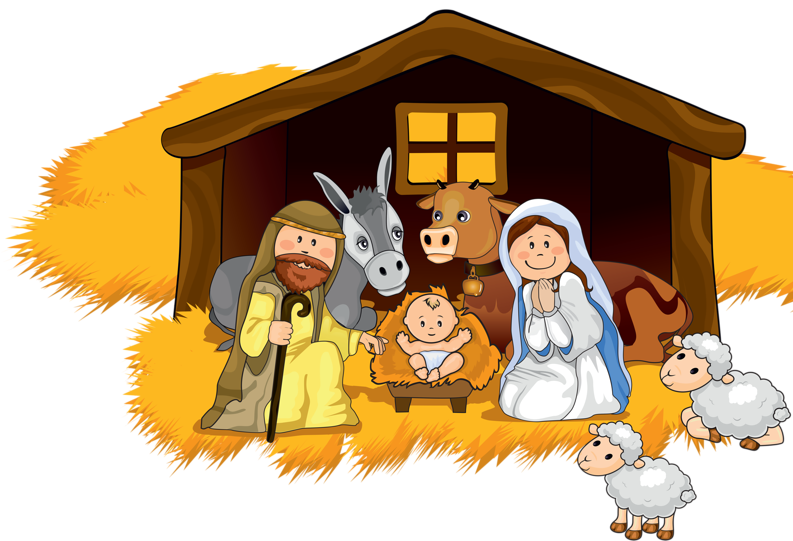 Cartoon Nativity Scene PNG