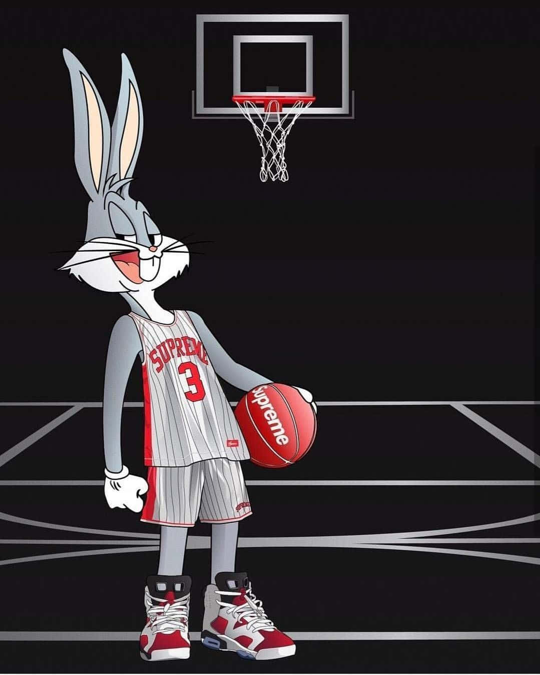 Jugadoresde La Nba De Dibujos Animados Bugs Bunny. Fondo de pantalla