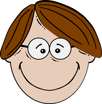 Cartoon Nerd Character Head PNG