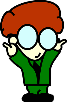 Cartoon Nerd Character_ Vector PNG